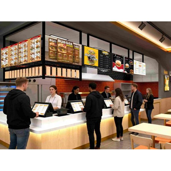 8-inch HD Display Digital Menu Board with Touch Ordering and Video Menu Playback for Restaurants