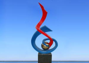 Wholesale 2.4m Burning Torch Painted Metal Sculpture For Plaza / Square Decoration from china suppliers