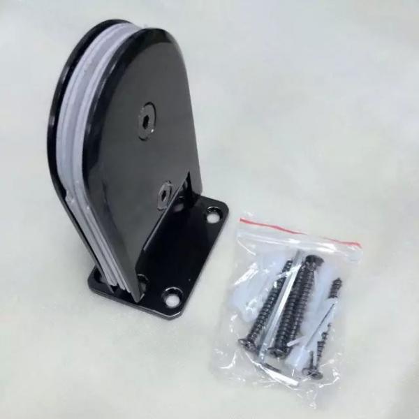 Quality Black brushed plated glass bracket shower hinge 90 degree opening in both directions for sale