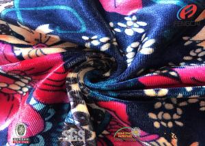 Wholesale Flower Printed Elastic Spandex Velvet Fabric , Korea Velvet For Garment from china suppliers