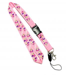 Wholesale Disney Cute Pink Mickey Detachable Cell Phone Holder Lanyard With Silk Screen Print from china suppliers