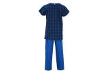 Blue Protective Work Clothing Scrub Suit For Men Reversible Short Sleeve Top