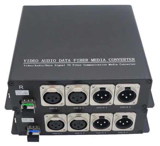 Two Way 2-Ch Xlr Audio To Fiber Converter Broadcasting Voice Audio Over A Single