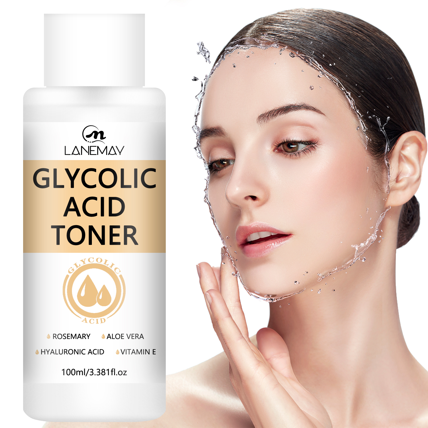 Private Label Beauty Products Face Care Refreshing Texture Hyaluronic Acid Lightening Anti-aging Glycolic Acid Toner for Face