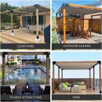Modular Sheet Metal Fabrication Pergola Steel Bracket Kits with Elevated Wood
