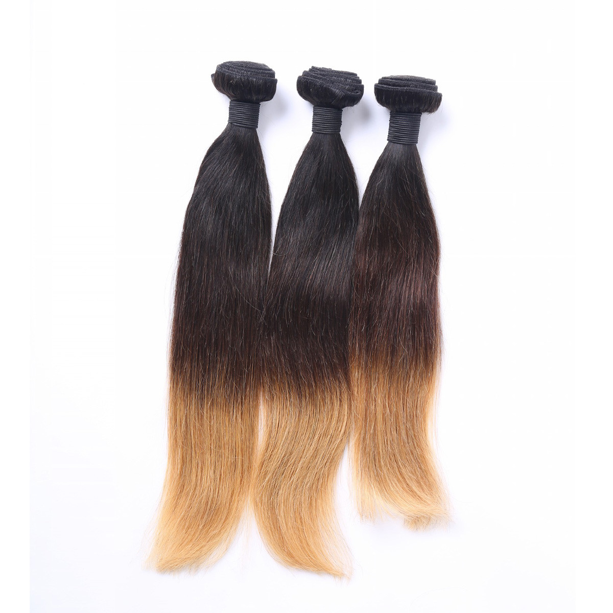 Wholesle Human Hair Extension Ombre 3 Color Thick Hair Unproduced Peruvian Hair Weft