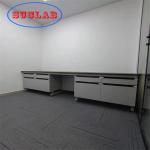 Chemistry Lab Workbenches Chemical Resistant Laminate Surface Steel Frame Fire