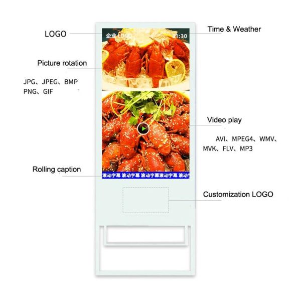 500cd/m2 1920*1080 43" Floor Standing LCD Screen