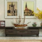 Modern Home Wood Family Room Storage Cabinets Living Room TV Stand