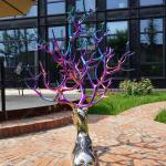 Color Titanium Plating Stainless Steel Casting Deer Artistic Sculpture