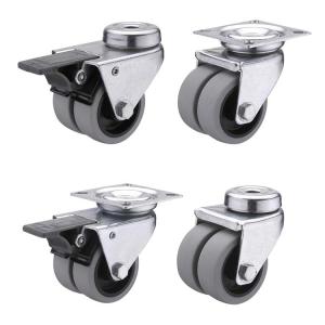 Wholesale 75MM Rotating 80kg Load Capacity Bolt Hole TPR Casters With Lock from china suppliers