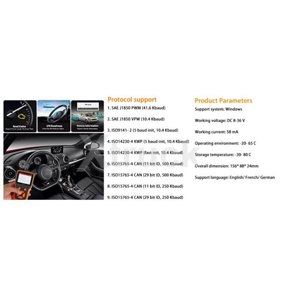 XTRUCK Y09 OBD2 Scanner Car Diagnostic Tool with Data Waveform Display Real-Time Data Stream and 1 Year Warranty
