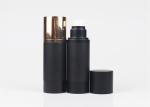 30ml 50ml Frosted Matt Airless Pump Bottles Black Gold With Aluminium Cap