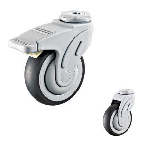 Wholesale 4&quot; Medical Casters Wheels For Hospital Carts Grey Soft TPR Swivel Stem from china suppliers