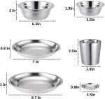 Stainless Steel Camping Plates Cups And Bowls Set. Camping Dish Set, Camping