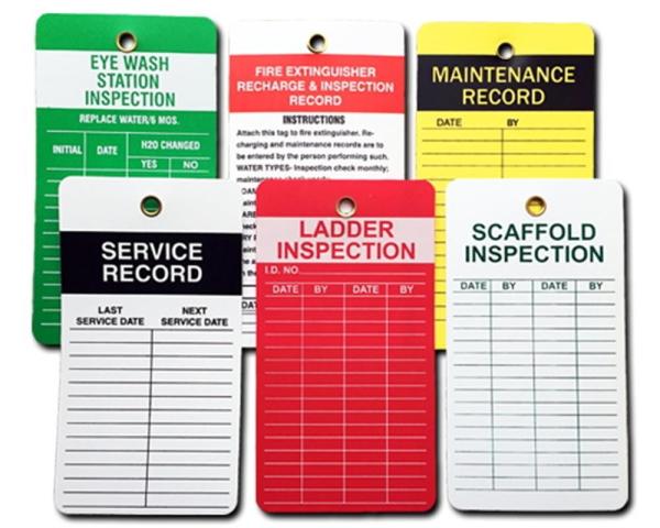 Custom Safety Inspection Tag Label Polyester Waterproof Double Side Printing