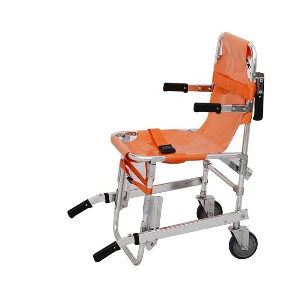 Orange Stair Climbing Stretcher Manual Wheelchair With Stretcher Model For