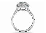 OEM Cushion Cut Halo Wedding Ring Set with 66pcs 1.2ct Diamond