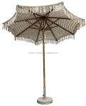 9 ft New Design Customized woven beach umbrella Cotton Rope Macrame Parasols