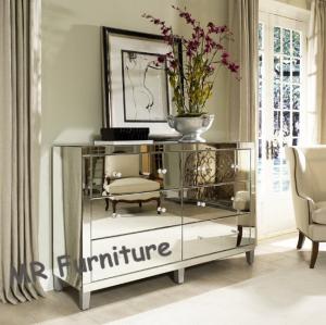 Wholesale Full Glass Mirrored Server Buffet , Antique Bedroom Mirrored Glass Sideboard from china suppliers