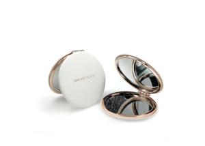 Wholesale Rose Gold Metal Compact Mirror Foldable Engraved Pocket Mirror 1cm Thick from china suppliers