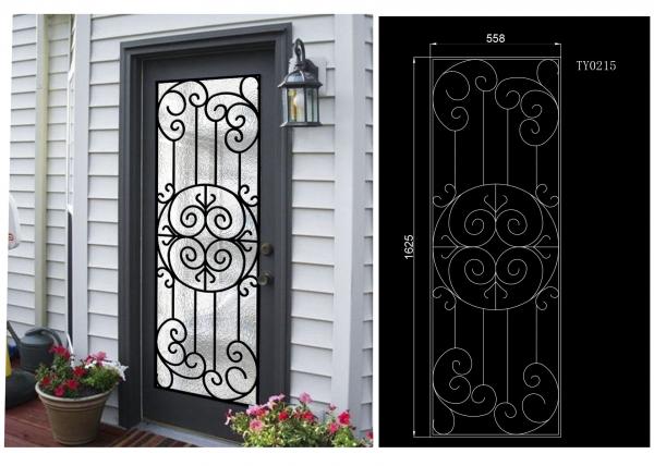 Quality Most Durable Agon Filled Wrought Iron Glass Doors 22*64 inch Size Shaped Crafted for sale