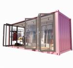 Customized Color Steel Frame 20ft Prefab Container Clothing Store Kiosk Booth