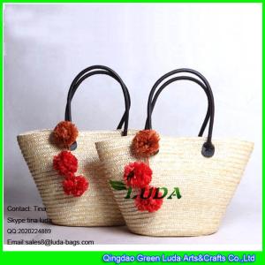 Wholesale LUDA new designer straw handbags natural wheat straw bags for summer from china suppliers