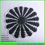 LDTM-039 lake blue tabel mat handmade round crochet lace table placemat