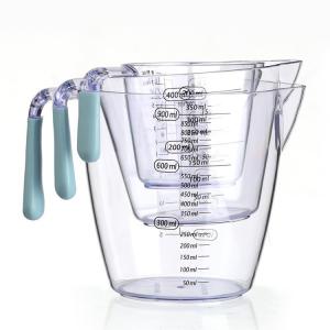 Wholesale BPA Free 3 Piece Plastic Measuring Cup Set with silicone handle from china suppliers