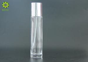 Wholesale Round Clear Glass Lotion Dispenser Bottle 120ml With Silver Color Plastic Pump from china suppliers
