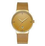 Customized logo fashion alloy wrist watch with S/S mesh band ,Quartz men watch