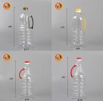 Custom 1 Litre Plastic Soy Sauce Bottle Cooking Oil PET Bottle With Handle