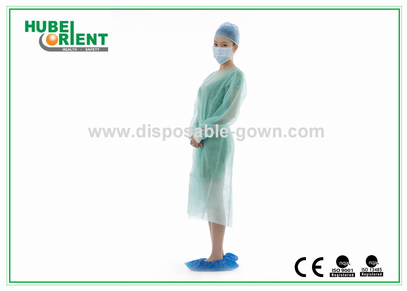with Knitted Wrist PP PE Disposable Use Isolation Gowns Water Resistant For Hospital
