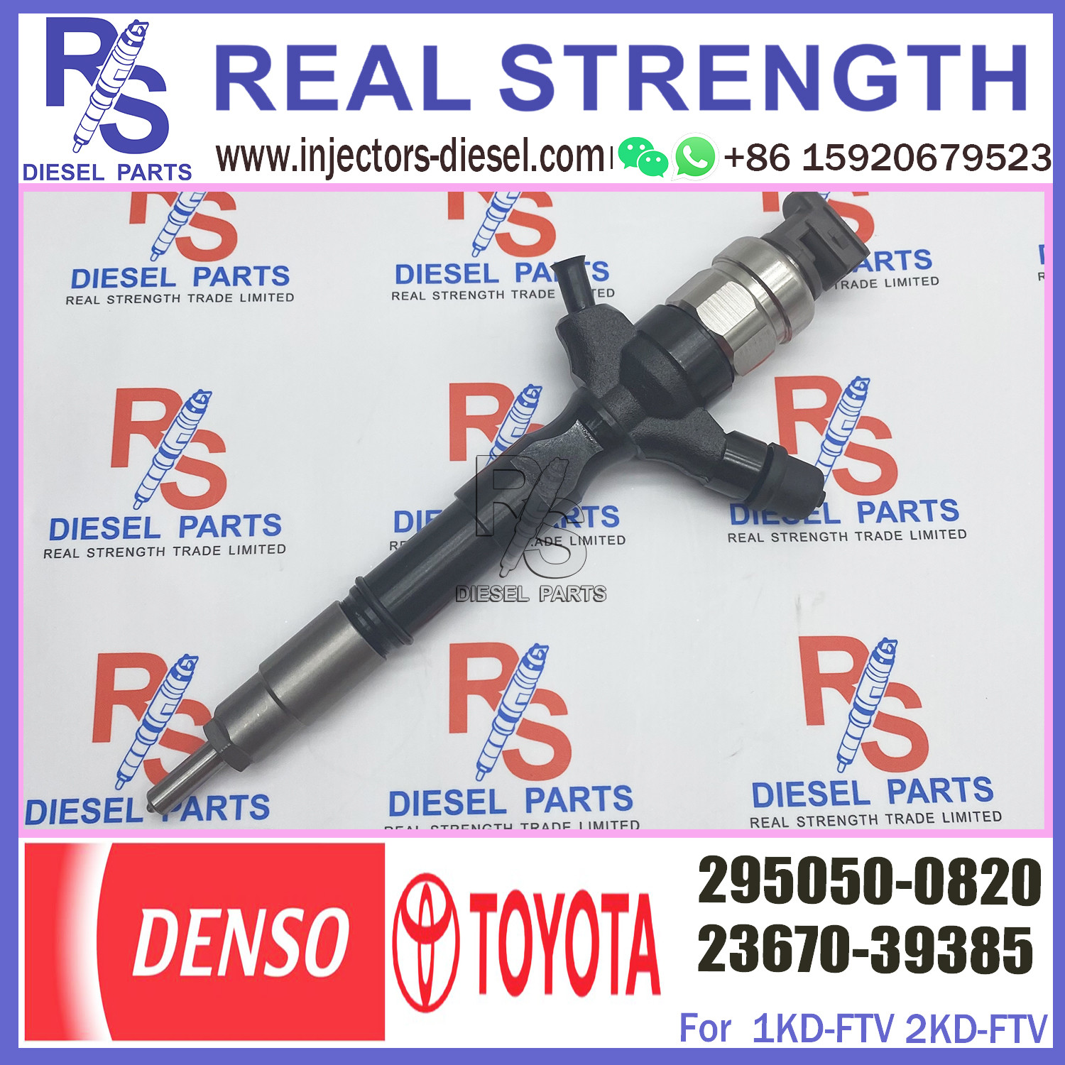 Common Rail Injector Assembly 23670-30380 295050-0820 for Toyota Dyna 1KD-FTV D-4D Dutro