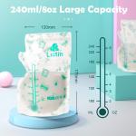 8.4oz Liquid Spout Bag , BOPP Double Zipper Seal Breast Milk Pouch