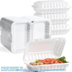 Wholesale Clamshell Food Containers, Shrink Wrap 50 Pack 9 X 6 Inch 28 OZ Plastic Hinged To Go Containers Microwave Freezer from china suppliers