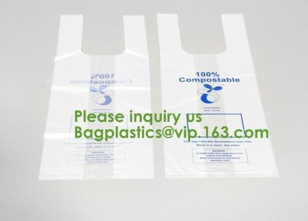 100% Biodegradable Compostable T-Shirt Vest Bag Shopping, Home, Decoration,