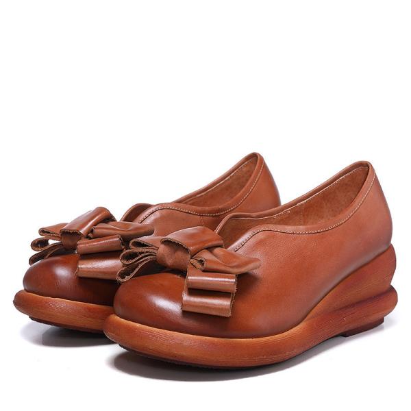 S045Original retro handmade women's shoes spring new products 2020 leather wedge