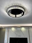 Modern Living Room Lamp Dining Room Led Ceiling Lamp Black Round Crystal Lamp(WH