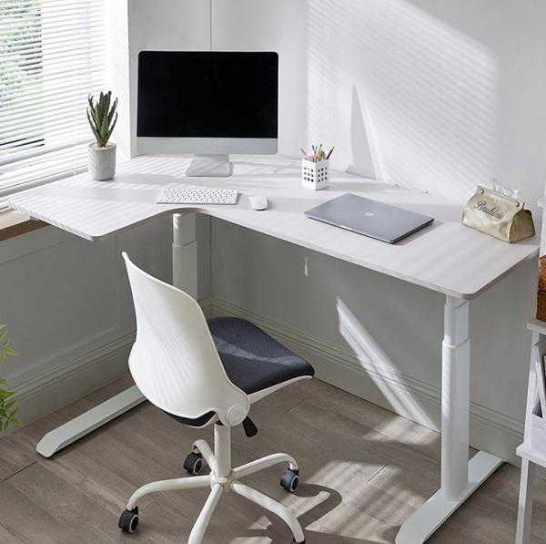 Electric Height Adjustable Standing Table Deluxe Mid Century Modern L Desk for