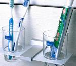 Bathroom shelves double cup shelf,cup holder
