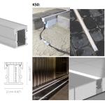 6063 T5 Aluminum Profile Extrusion Channel 2.5m Length For Floor Lighting