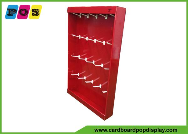Keychains Corrugated Sidekick Display Red Color Printed With 4 Inch Plastic