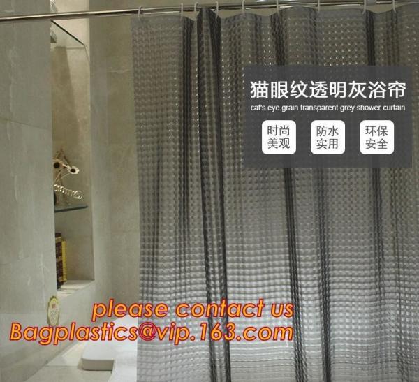 New popular transparent printed peva shower curtain, Polyester Shower Curtain