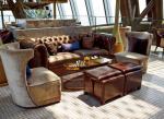 3 Seats Button Tufted Leather Sofa