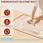 Silicone Baking Mat, Pastry Mat With Measurement,26" X 16" Extra Thick Large