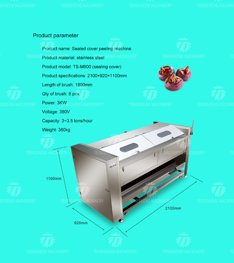 380KG Stainless steel roller cleaning machine, ginger, taro, lotus root, cleaning and peeling machine