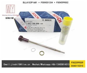 Wholesale Bosch Genuine Common Rail Injector Overhaul Kit F00ZC99559 for 0445110310, DLLA152P1681 + F00VC01334 + F00VC99002 from china suppliers