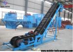 Flat Inclined Rubber Mobile Conveyor Belt System With Grain Coal Hopper